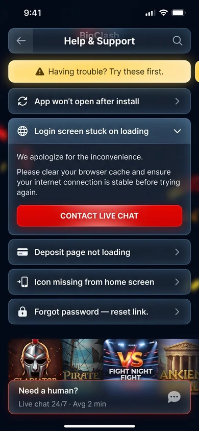 BigClash app — common issues & fixes – BigClash